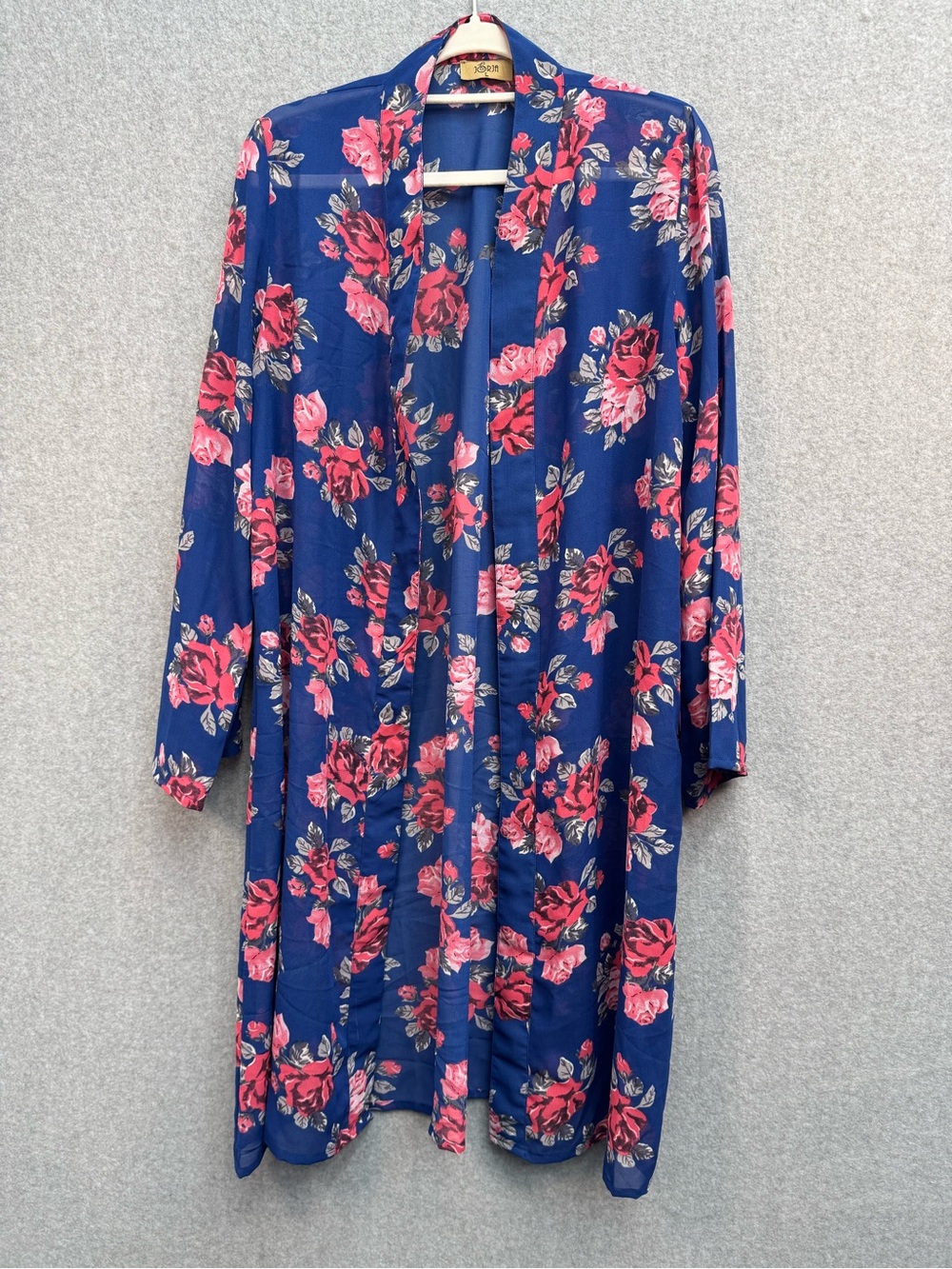 Jorja Navy Floral Sheer Kimono coverup - Women